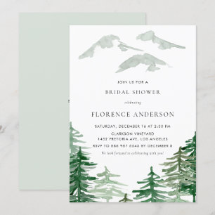 Invitation Forêt d'aquarelle Fête des mariées forestière d'hi