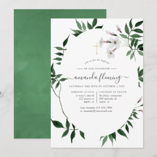 Invitation Forêt de bois verdure baptême ou Christening