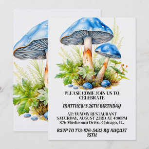 Invitation Forêt de champignons psychédélique Imprimer fête d