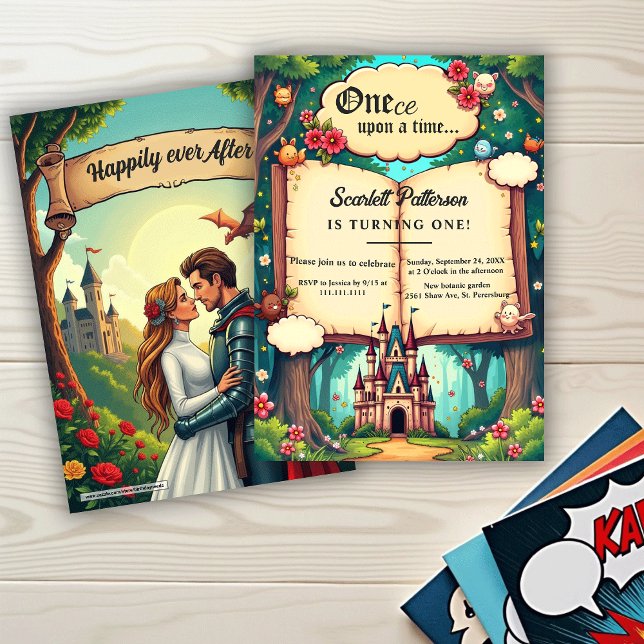 Invitation Forêt de contes de fées pour 1er anniversaire (Créateur téléchargé)