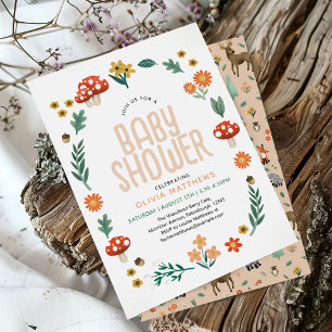 Invitation Forêt de filles mignonnes et rustiques Baby shower