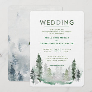 Invitation Forêt de montagne Mariage moderne
