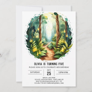 Invitation Forêt de pins enchantée Anniversaire
