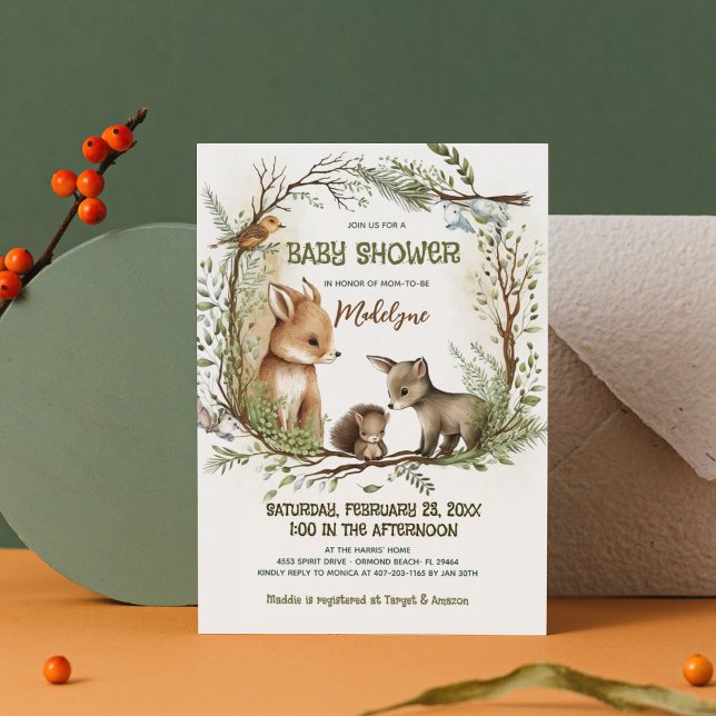 Invitation Forêt de renard écureuil de boislande Cérémonie de (Créateur téléchargé)
