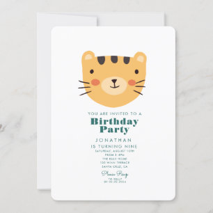 Invitation Forêt de tigre mignonne simple avec animaux Annive