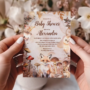 Invitation Forêt de verdure mignonne Animaux Baby shower des