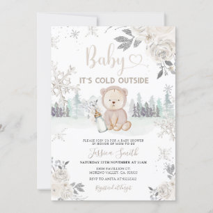 Invitation Forêt d'hiver blanche Il fait froid Baby shower ex