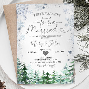 Invitation Forêt d'hiver Silver Snowflake Mariage Noël