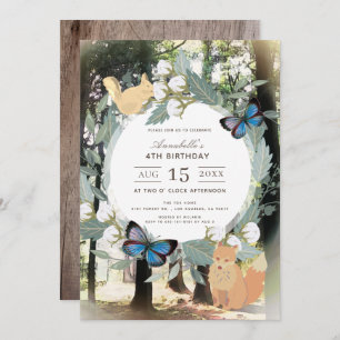 Invitation Forêt enchantée Animaux de bois Fille Anniversaire