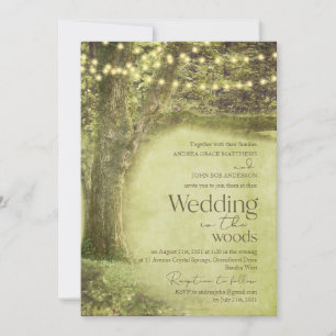 Invitation Forêt Enchantée arbres de bois Mariage rustique