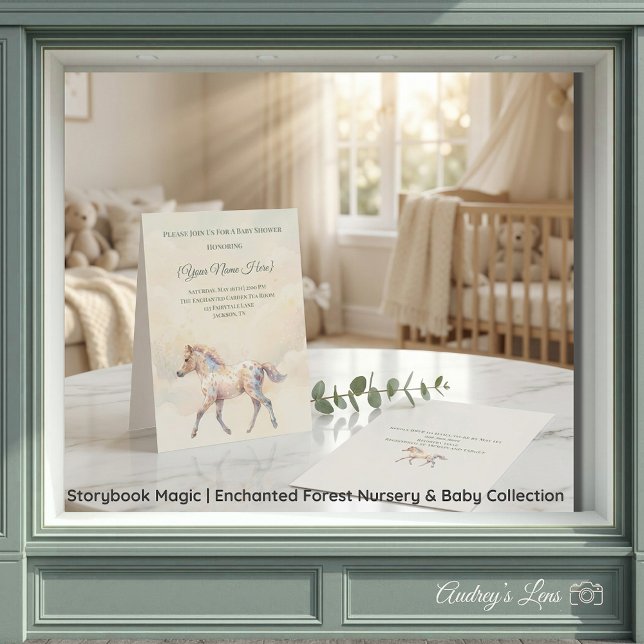 Invitation Forêt Enchantée de Magie de Livre de Contes  (Storybook Magic | Enchanted Forest Nursery & Baby Collection)