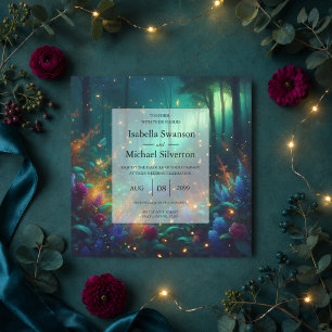 Invitation Forêt Enchantée de Mariage aux Joyaux Radieux