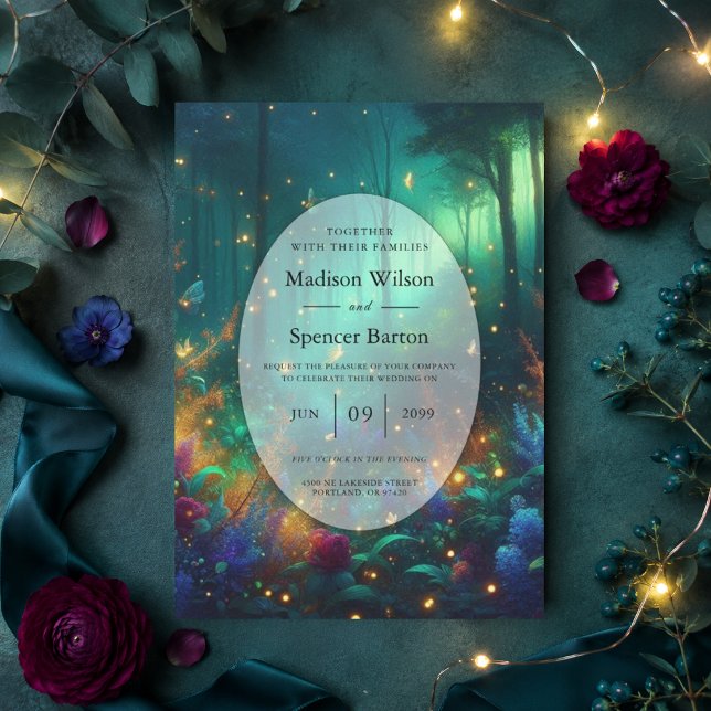 Invitation Forêt Enchantée de Mariage aux Joyaux Radieux (Créateur téléchargé)