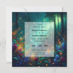 Invitation Forêt Enchantée de Mariage aux Joyaux Radieux