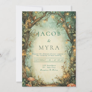 Invitation Forêt Enchantée Fantaisiste Mariage sur un Champig