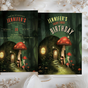 Invitation Forêt Enchantée : Fête de Premier Anniversaire de