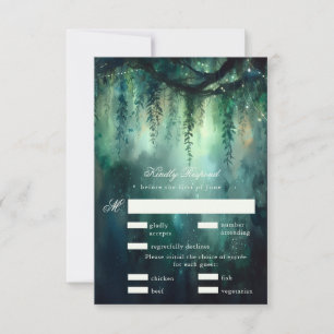 Invitation Forêt enchantée Lumières Fée Magique Mariage RSVP