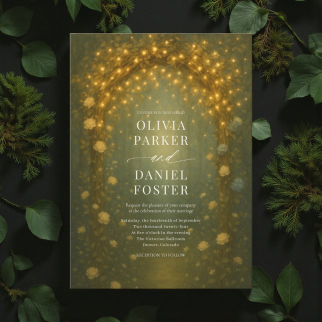 Invitation Forêt Enchantée Lumières Féeriques Mariage (Créateur téléchargé)