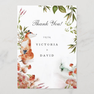 Invitation Forêt Enchantée Renard Loup Cerf Mariage Merci