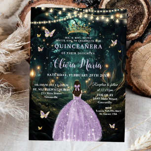 Invitation Forêt enchantée Robe Lilac violet Quinceañera