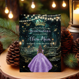 Invitation Forêt enchantée Robe Lilac violet XV Quinceañera