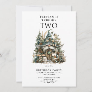 Invitation Forêt Enchantée Tourne deux fête d'anniversaire