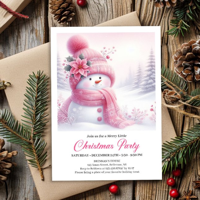 Invitation Forêt enneigée rustique - Imprimable Noël pour enf (Rustic Snowy Forest Kids Printable Christmas Invitation

)