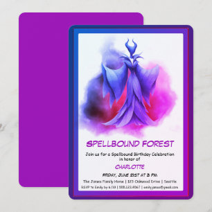 Invitation Forêt ensorcelée – Fête d'anniversaire de fée somb