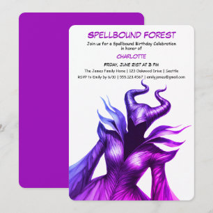 Invitation Forêt ensorcelée – Fête d'anniversaire de fée somb