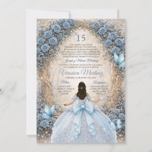 Invitation Forêt espagnole Dusty Blue Princess Sweet 15 Ans