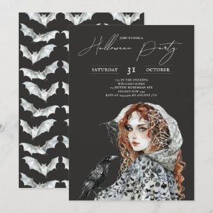 Invitation Forêt hantée minimaliste d'Halloween