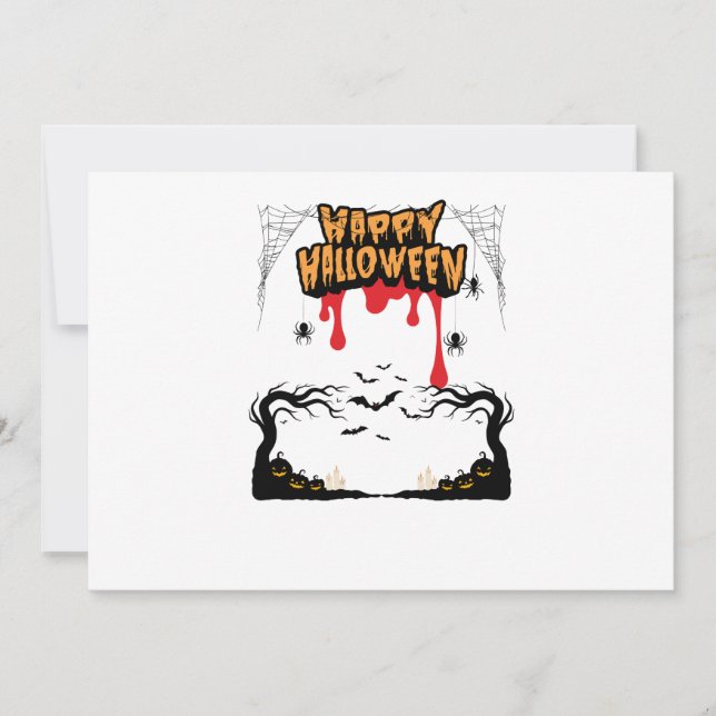 Invitation Forêt heureuse et effrayante de Halloween – Police (Devant)