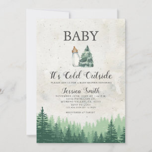 Invitation Forêt Il fait froid dehors Baby shower de Noël