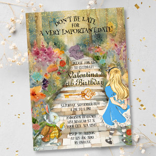 Invitation Forêt merveilleuse du monde enchanté d'Alice Lapin