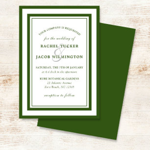 Invitation Forêt moderne Bordure verte Mariage simple
