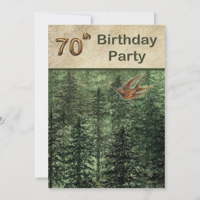 Invitation Forêt pour les arbres fête d'anniversaire 70 (Devant)