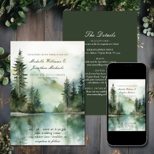 Invitation Forêt Rustique de Mountain Lake tout en un Mariage