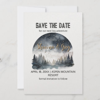 Invitation Forêt rustique de pins sylvicoles hiver Enregistre