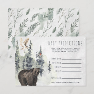Invitation Forêt Rustique   Jeu de devinette pour Baby Shower