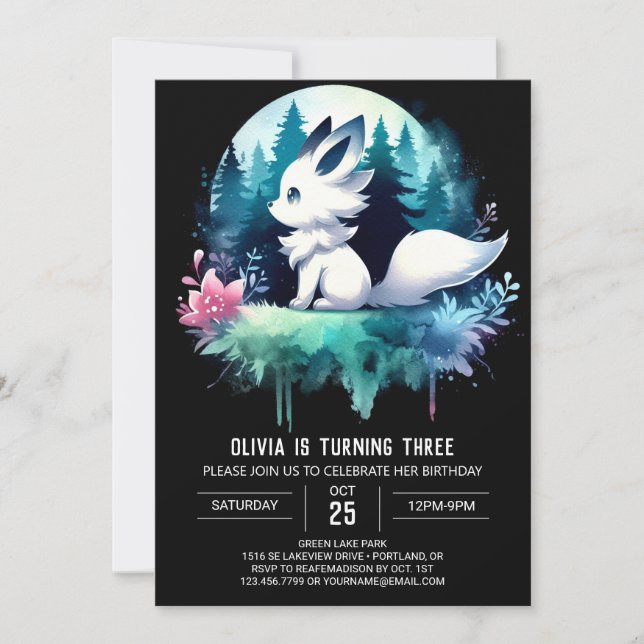 Invitation Forêt Woodland Wolf (Devant)