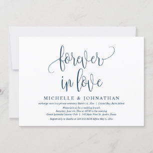 Invitation Forever in Love, Mariage Elopement Celebration Inv