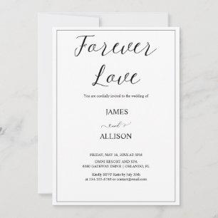 Invitation Forever Love Cheers Élégant Minimaliste Simple