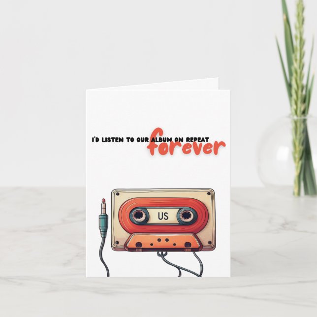 Invitation Forever Love Mixtape | Cassette Valentine (Devant)