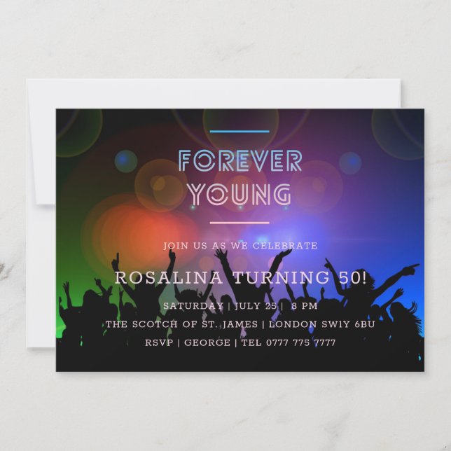 Invitation Forever Young Dance Club| Anniversaire (Devant)