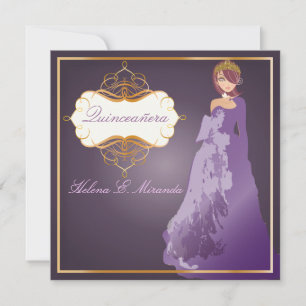 Invitation Forma Quinceañera/prune