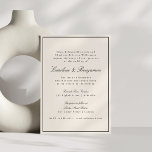 Invitation Formal Classic Bordure Script élégant Mariage ivoi<br><div class="desc">Formal classique traditionnel Script élégant mariage Invitation avec bordure étroite et en ligne RSVP détails en crème d'ivoire</div>