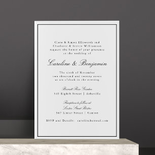 Invitation Formal Classic Bordure Script élégant Mariage RSVP