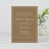 Formal Classic Chaud Script Brown Élégant Mariage