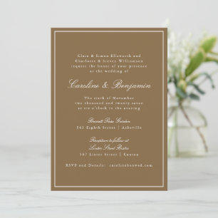 Invitation Formal Classic Chaud Script Brown Élégant Mariage