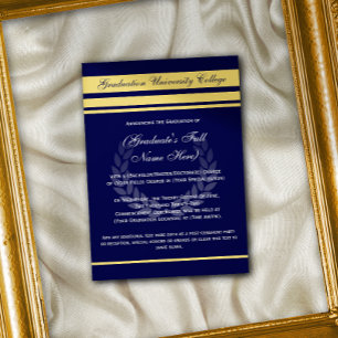 Invitation Formal College Graduation Announcements  Blue Gold